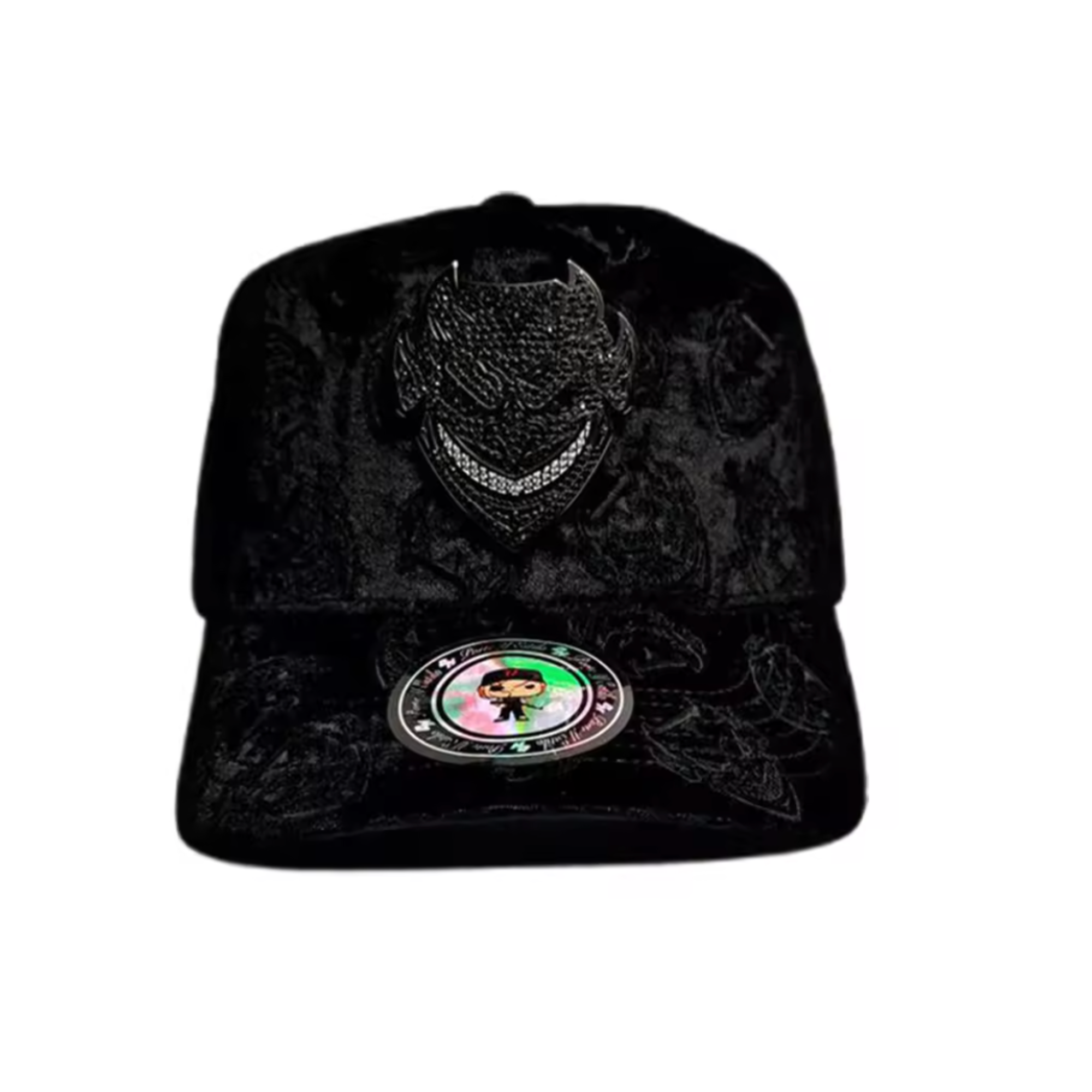 Lucifer V2 Total Black velvet snapback x Chucky Hats